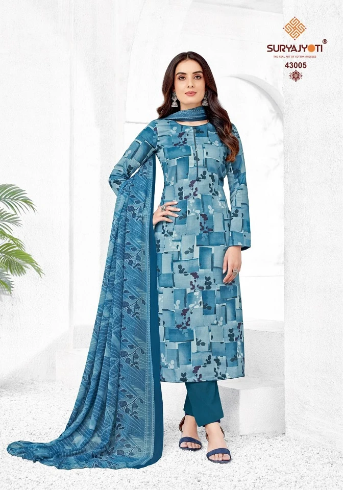 Suryajyoti Naisha Vol 43 Jaam Satin Wholesale Salwar Suit Catalog — Wholesale Salwar Suits, MPA wholesale from Surat — view 5